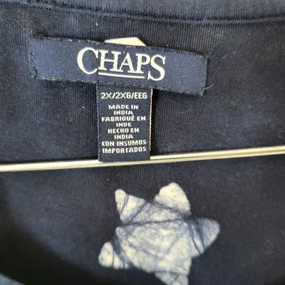 Chaps Women's Plus Size 2X 4th of July Shift Tank Dress Red Blue Asymmetric D1E - Picture 10 of 12